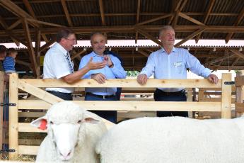Dr. Nagy István agrárminiszter, Vaszkó László a kiállítás szervezője, Hajduk Péter, az MJKSZ ügyvezetője
